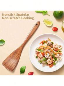 5pcs Wooden Cooking Utensil Set, Including Wok Spatula, Natural Wooden Kitchen Tools, Ladle, Soup Spoon, Wooden Turner, Cutlery Set, Wooden Spatula And Spoon - Multicolor - View 9