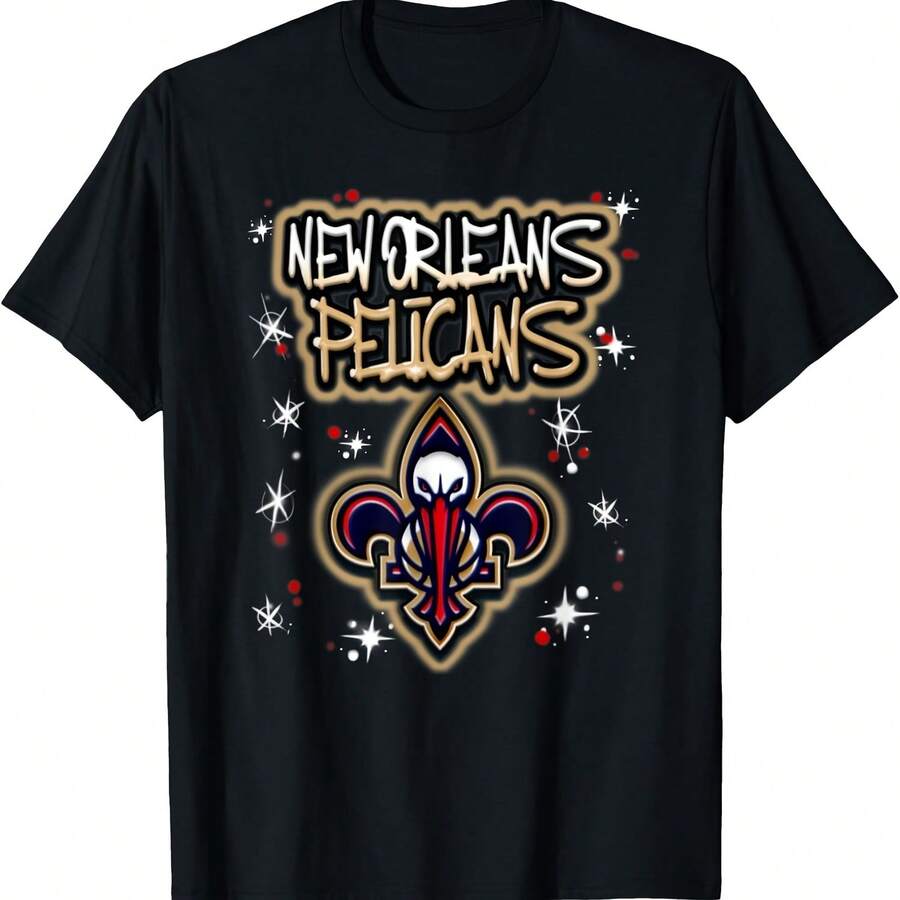 New Orleans Pelicans Logo T-Shirt - 黑色-2 - 查看 1