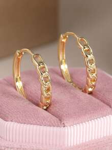 Women's Gold Earrings, Delicate Minimalist Design Jewelry, Classic Versatile, Fashionable Gift - Gold - View 8