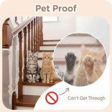 2m/3 Meters Stair Safety Net, Balcony Protective Net, Child Stair Safety Net, Anti-Fall Net - White - View 3