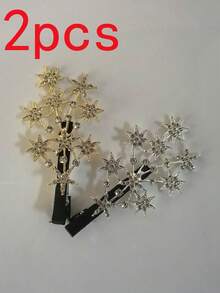 2 Pieces New Women's Starry Sky Tree Branch Hair Clips For Back Of Head And Sides, Bangs Clips, Fairy Style Fashion Duckbill Clips Headwear - Multicolor - View 12