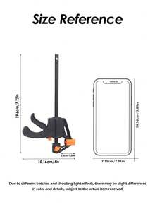 5个装快速释放F型夹，带易用棘轮手柄，适用于木工工作杆，4英寸夹钳套装，硬质快速棘轮释放夹，DIY木工手工具，木工夹钳，耐用塑料材质，快速发货 - 彩色 - 查看 10