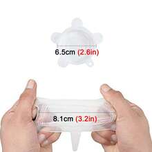 8pcs Reusable Thin Silicone Stretch Lids, Small Silicone Jar Covers, Airtight Seal To Preserve Freshness, Dishwasher & Refrigerator - Multicolor - View 8