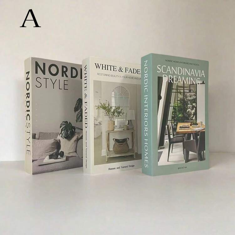 3pcs Fashionable Faux Book Decor, Luxury Decorative Books, Living Room Decor, Home Decor, Coffee Table Books, Modern Stylish Decorative Books, Stackable Display Books, Hotel Decor, Gifts, New Creative Home Decor, Holiday Decoration, Photography Prop, Cafe & Hotel Atmosphere Decor, Fake Books - one-size - View 10