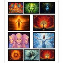 Set Of 10 Decorative Framed Prints, Transcendental Theme - KIT 666 - View 2