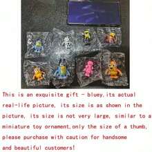 Bluey 家庭与朋友迷你可动关节卡通人物模型摆件，创意小摆件收藏品，家庭、朋友、卡通人物和可爱狗狗模型，汽车装饰 - 彩色 - 查看 2