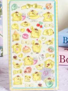 可爱、清新、甜美、自然的八月主题，布丁狗，肉桂狗，粉色，红色，新款3D水晶手机壳贴纸，卡通微缩场景贴纸，3D建模 - 彩色 - 查看 17