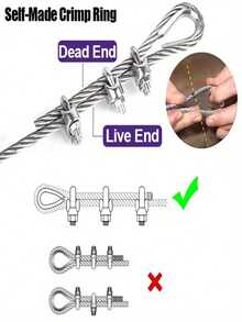 5m, 10m, 20m Cuerda de acero para exteriores, cuerda de tendedero, cuerda de carpa, cuerda de red de sombra, cuerda autoadjustable - Plateado - Ver 7
