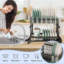 3-Layer Stainless Steel Dish Drying Rack Automatic Drainage Organziers Storage With Bowl/Bowls,Cup,Spoon,Chopsticks,Plate,For Kitchen Essentials|Kitchen|Home Décor|Kitchen Deccor,Escurridor De Platos Para Fregadero,Home Accesssories,Apartment Essentials,Party Supplies,Shoe Rack,Home Organaizer,Closet Organzation,Mothers Day Gift - 加厚款 - 查看 4