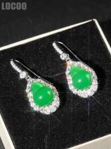 1 Pair Charm Cubic Zirconia Drop Earring For Women For Wedding Engagement Anniversary Party Jewelry Valentine's Day Gift - 1# - View 2