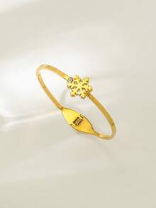 Colección de pulseras elegantes de acero inoxidable dorado - Margarita / Árbol de la Vida / Elementos Florales, pulsera de lujo y versátil - Multicolor - Ver 8