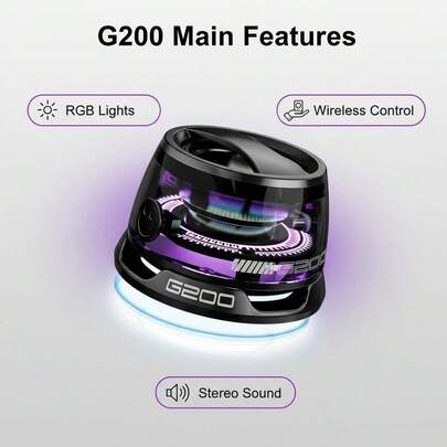 Compact Party Bluetooth Speaker With Dynamic RGB LED Lights, Immersive Stereo Sound, Palm-Sized Portability, Touch Control, For Music Lovers And Tech Enthusiasts