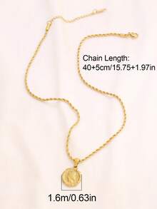 1pc Stainless Steel Carved Queen Pendant Necklace For Women Fashion 18K Gold Plated Charms Chain Necklaces Waterproof Jewelry - Necklace - View 10