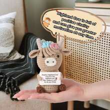 1件针织高地牛，趣味可爱积极向上的钩针编织励志玩偶，附赠正能量卡片，是送给朋友、家人和聚会的鼓舞人心的针织玩具礼物…… - 彩色 - 查看 8