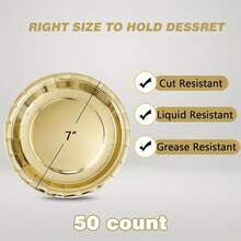 100pcs/Set High Quality Paper Plates, Suitable For Birthday Cakes, Baking Trays, Cake Stands, Plates And Party Supplies - A - View 10