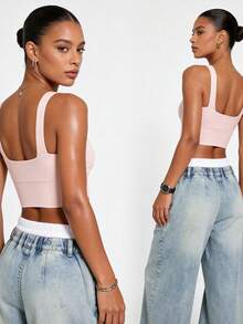 Runway Rest Yoga Tank Tops Breathable Sports Bra With Shockproof And Gathered Function Giving You A Beautiful Back Shape Workout Tank Gym Top - Baby Pink - View 2