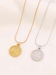 1件装不锈钢天使吊坠项链，女士时尚精致18K镀金饰品，项链项链 - 項鍊 - 查看 5