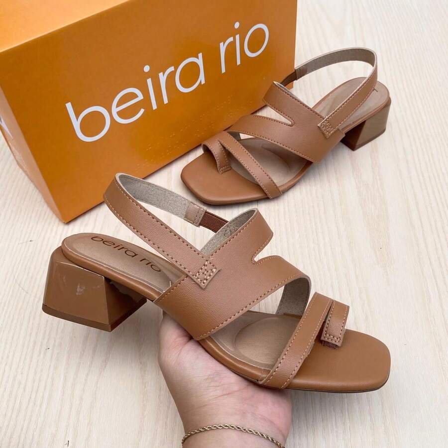 Beira Rio Women's Low Heel Sandal - Màu be - Xem 1