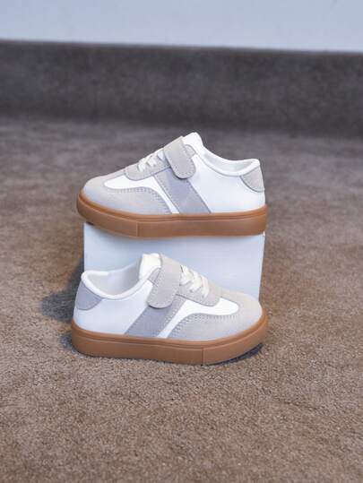 Children's Skate Shoes, Hook And Loop Design Sports Sneakers, Soft Sole Non-Slip Casual Outdoor Shoes