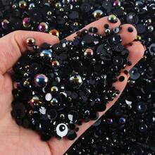 2560颗混合树脂珍珠和水钻，3-10毫米，DIY珠宝制作材料，适用于嘉年华面部装饰、手机壳、化妆镜、杯子、鞋子装饰等。 - 彩色 - 查看 9