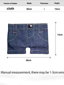1pc Foldable Blue Denim Mini Wallet Jeans Style With Two Back Pockets, Card Holder Coin Purse Unisex, Novelty Gift For Men Women - View 6
