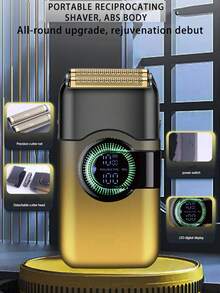 Kemei 时尚电动剃须刀 T389 和胡须修剪器 T9,男士日常电动理发器,男士生日礼物,男友礼物,光头剃须刀,零间隙雕刻 T 型刀片造型理发器 - 金色 - 查看 10