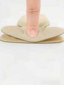 QKC 2pcs Soft Silicone Anti-Slip Heel Grips, Transparent Non-Slip Heel Pads, Suitable For High Heels, Flats, Sandals And Sneakers - Beige - View 4