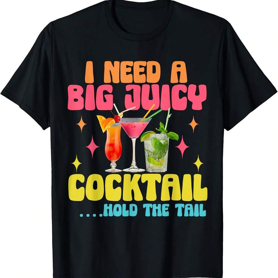 Camiseta divertida de cola de crucero de fiesta de vacaciones hilarante e inapropiada - Negro - Ver 1