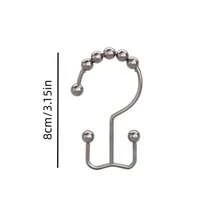 Stainless Steel Double Sliding Shower Curtain Hooks With Ball Bearing - Suitable For Bathroom Shower Curtain Rod - Multicolor - View 2