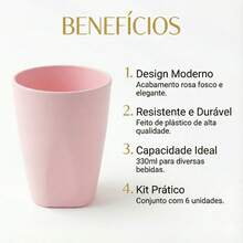 Set Of 30 Colorful Plastic Cups 330ml For Schools, Daycare Centers, And Parties - Baby Pink - View 3