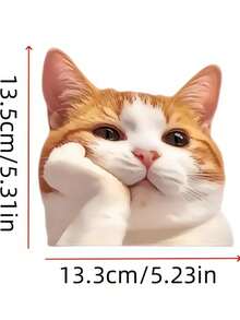 1张可爱橘猫窗贴 - 梦幻动物贴纸，适用于家居和汽车装饰，易撕易贴，PVC材质，笔记本贴纸，为您的爱车增添亮点 - 均碼 - 查看 9