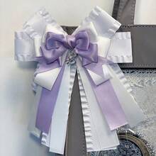 1件法式浪漫装饰胸针蝴蝶结吊坠，7种颜色可选，多层丝带手工DIY成品，适合动漫迷、偶像粉丝、御宅族、洛丽塔时尚爱好者、卡通、动漫、游戏角色扮演配饰、背包、包包装饰。 - A - 查看 15