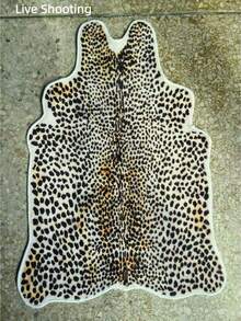 1 件豹纹天鹅绒地毯,柔软亲肤,客厅/卧室地毯,大尺寸可水洗装饰地毯,家居装饰之选 - 彩色 - 查看 8