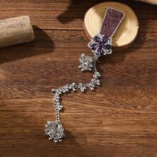 1 Stück eleganter Haarclip aus Zinklegierung, modischer Haarclip mit langem Quastenglöckchen, geeignet für ganzjährigen Einsatz - Bunte Strass-Haarspange - Übersicht 14