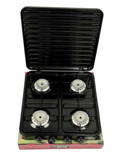 Cocina Portátil Para Exterior de 4 Quemadores - Fácil de Transportar - Para Camping