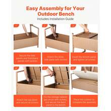 Outdoor Storage Benches - 121x59x81.5cm - View 5