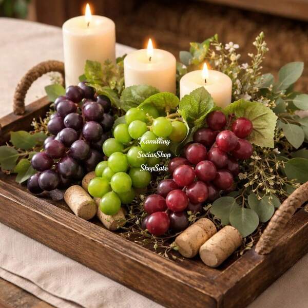 3 Cachos mini Uvas Artificiais Para Decorar Mesas Festas Casamentos Frutas De Enfeite 1 verde 1 rosada 1 roxa