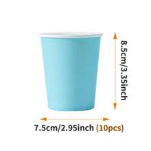 Bộ đồ dùng tiệc dùng một lần màu xanh nhạt gồm đĩa, khăn ăn và cốc - dành cho 10 người, thích hợp cho sinh nhật, đám cưới, tiệc theo chủ đề, dã ngoại gia đình. - Kiểu 5 - Xem 7