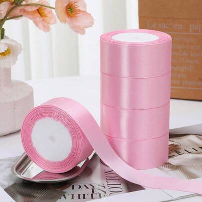 4cm/0.6cm Wide, 22m Long Satin Ribbon Bow Hair Accessories, Suitable For DIY Cake Baking, Handmade Rose Making, Birthday Party, Colorful Ribbons, Wedding Decoration, Gift Wrapping, Wedding Party, Spring/Summer Decor And Bridesmaid Party Gifts
