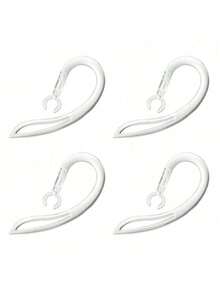 兼容耳挂 360°旋转多维可调节柔软硅胶通用蓝牙耳机夹防滑运动夹环替换件，透明 - 查看 11