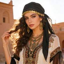 1pc Belly Dance Coin Headscarf, Dance Performance Accessory Headpiece Hat, Women's Belly Dance Costume - Multicolor - View 8