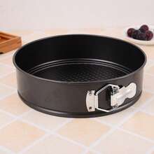 心形、方形、圆形弹簧蛋糕模具，碳钢不粘可拆卸底烘焙蛋糕模具，烤箱烘焙配件，烘焙工具，厨房小工具，厨具 - 黑色 - 查看 10