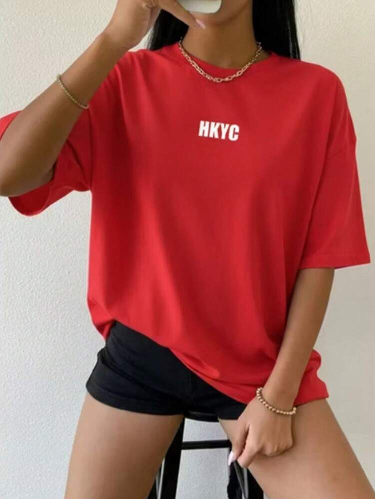 SET OF 3 WOMEN'S T-SHIRTS IMMEDIATE SHIPPING HYKC FOR WORKOUTS, GYM AND EVERYDAY CASUAL CHIC LOOKS, EASY AND TIMELESS - ĐỎ, ĐEN VÀ TRẮNG - Xem 5