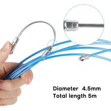 Herramienta de enhebrado de cordón de 3 hebras, hecha de acero de herramienta, adecuada para enhebrar tuberías ocultas, cables, cables de red y tirar de cables - Enhebrador de alambre con cabezal de polea - Ver 5