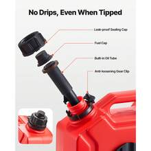 Fuel Container, 5 L, Gas Can With Spout And Lockable Bracket, 15 L/Min Max Flow Rate, Secure & Leak-Proof, Portable Flat Fluid Container For Most Cars Motorcycle ATV UTV, Red - Vehicle, 1-piece, 1.3 Gal, Red - View 3