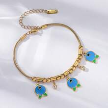 Gold Zirconia Fish Animal Bracelet, Colorful Zirconia Bracelet, Luxury Jewelry For New Year, Suitable For Wedding, Romance Gifts, Daily Matching - Multicolor - View 7