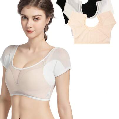 S/M/L/XL Moisture-Wicking Camisole, Washable Underarm Sweat Pads, Breathable Anti-Sweat Liners, For Women, Suitable For Underarms And Shoulders, Quick-Drying, Suitable For Travel, Sports, Outdoor Activities, Summer Wear