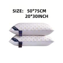 Set de 2 almohadas bordadas con letra H (con relleno), suaves y agradables para la piel, adecuadas para el uso en el dormitorio y en el hogar - Blanco - Ver 7