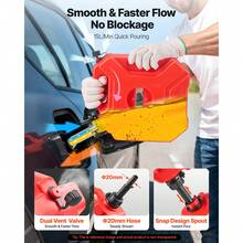 Fuel Container, 5 L, Gas Can With Spout And Lockable Bracket, 15 L/Min Max Flow Rate, Secure & Leak-Proof, Portable Flat Fluid Container For Most Cars Motorcycle ATV UTV, Red - Vehicle, 1-piece, 1.3 Gal, Red - View 4