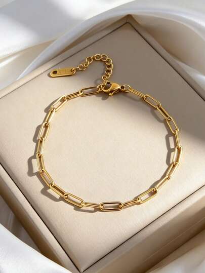 1pc Simple Punk Stainless Steel Round Snake Flat Bangle Bracelet, Suitable For Daily Wear, Couple Gift